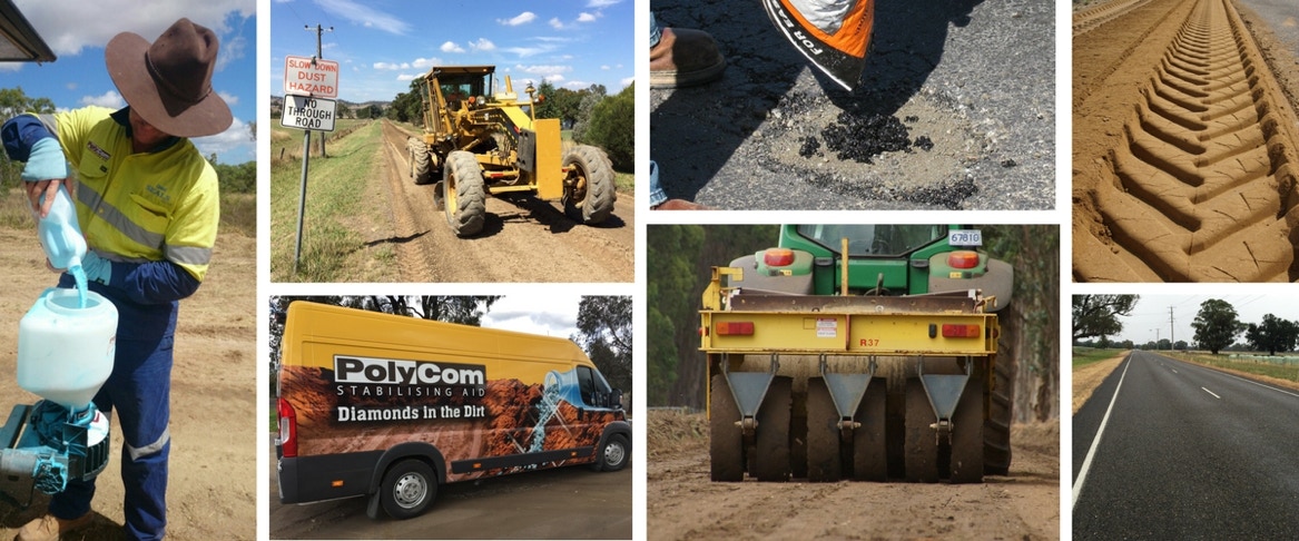 Pavement Stabilised with PolyCom  last longer, go harder and resist moisture with PolyCom Stabilising Aid.