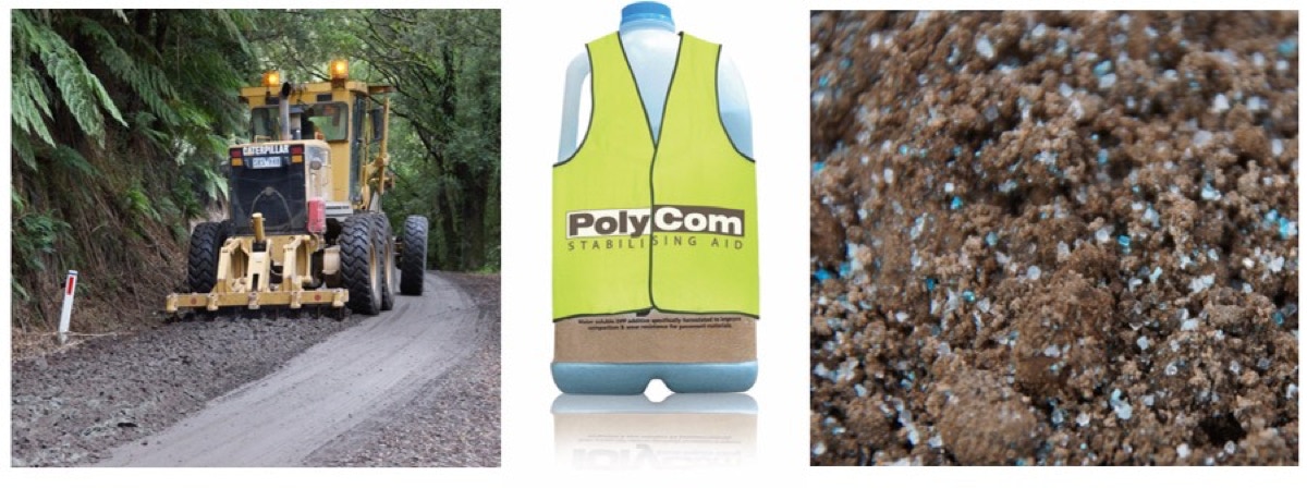 Australian Made PolyCom Stabilising Aid is Ideal for Stabilised Pavement working in Australian natural materials on site.